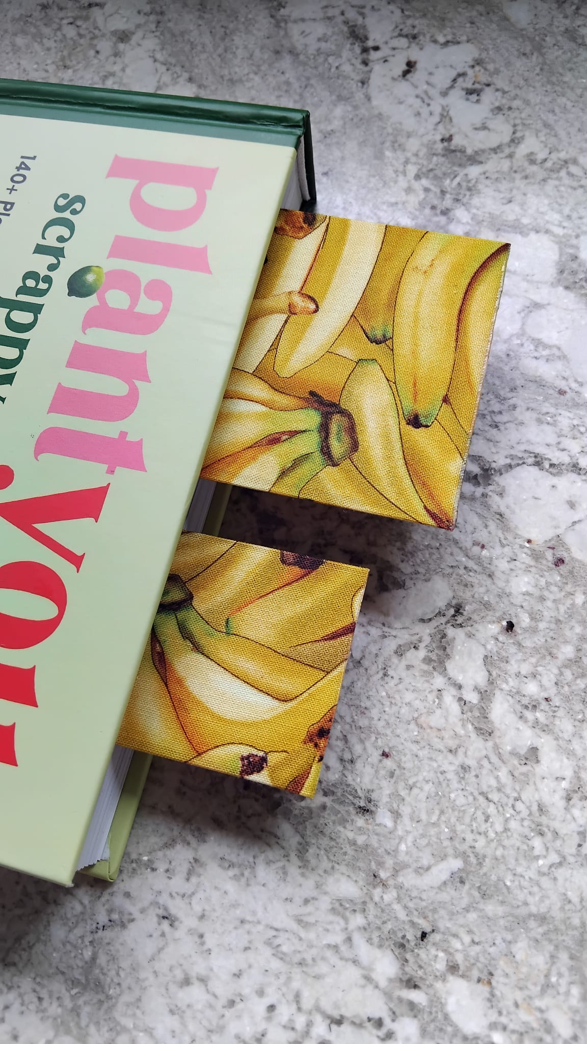 Banana Foodie Duo - Food Lovers - Food Lovers handmade fabric wrapped bookmark Food Lovers