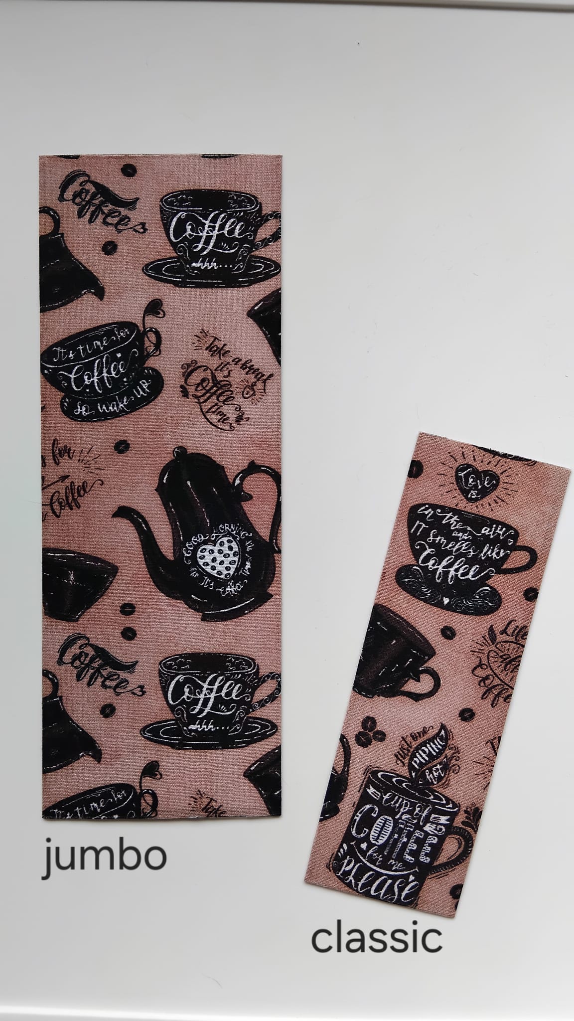 Coffee Lover Foodie Duo - Food Lovers handmade fabric wrapped bookmark Food Lovers