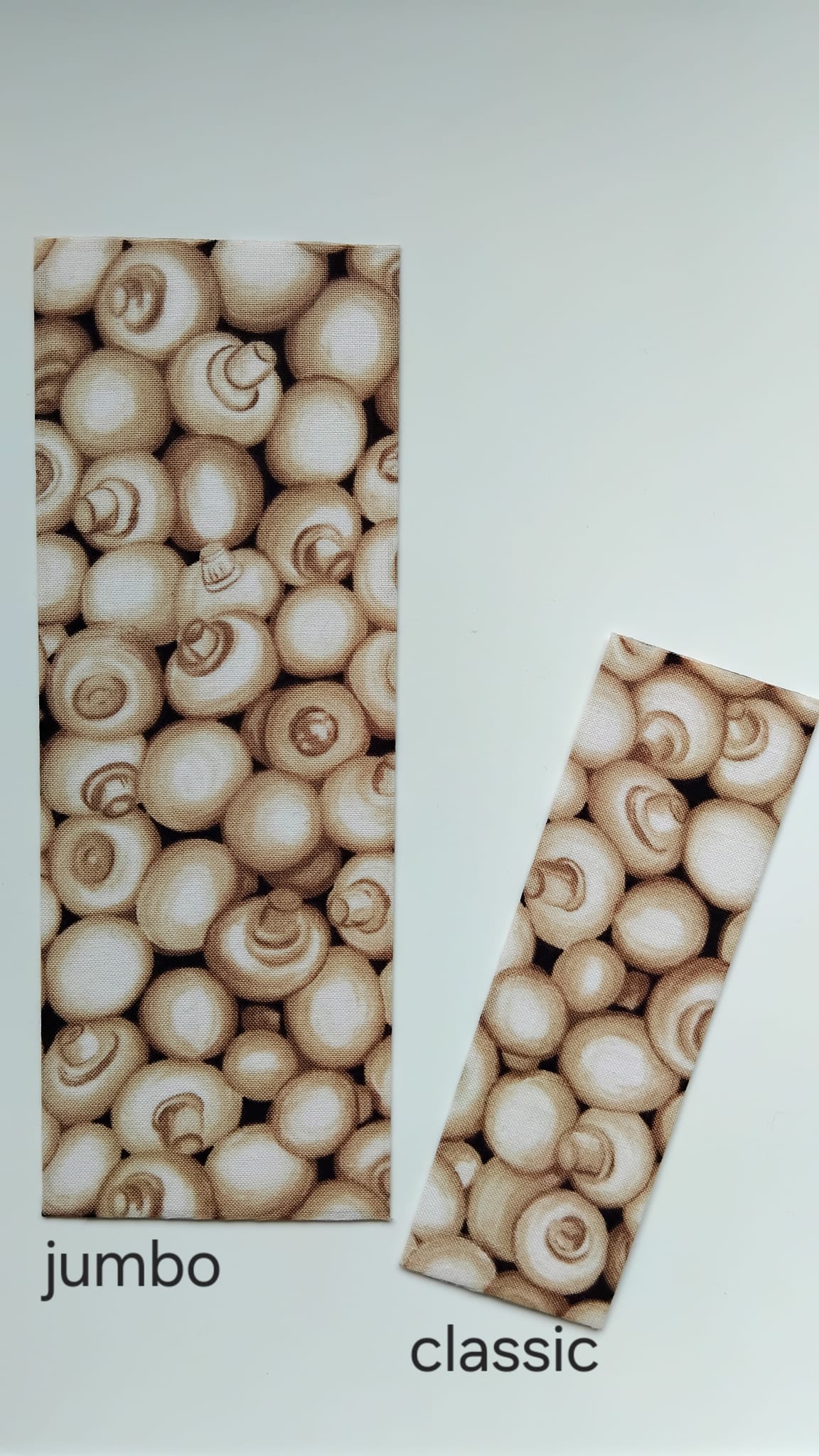 Mushrooms Foodie Duo - Food Lovers - Food Lovers handmade fabric wrapped bookmark Food Lovers