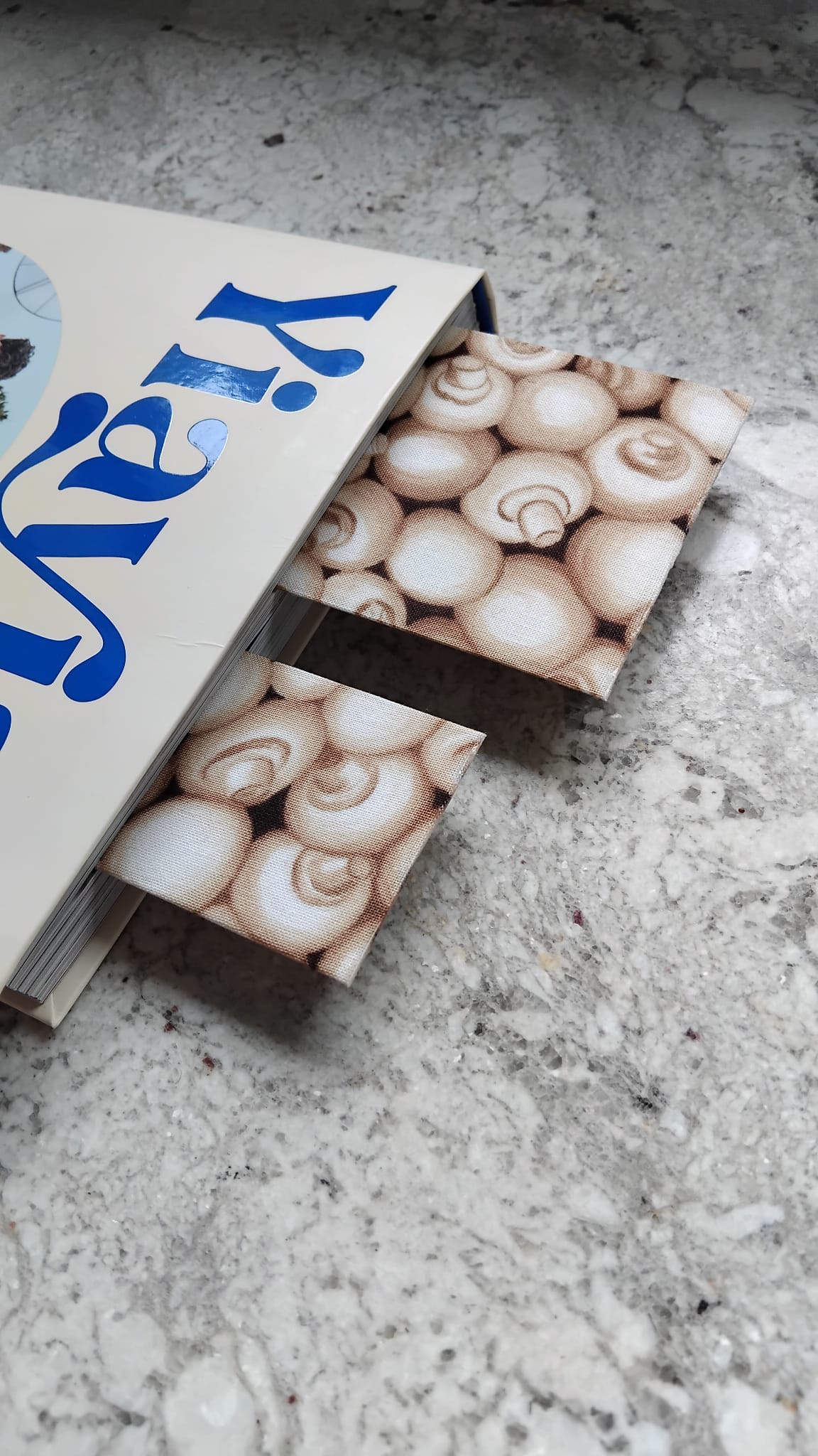 Mushrooms Foodie Duo - Food Lovers - Food Lovers handmade fabric wrapped bookmark Food Lovers