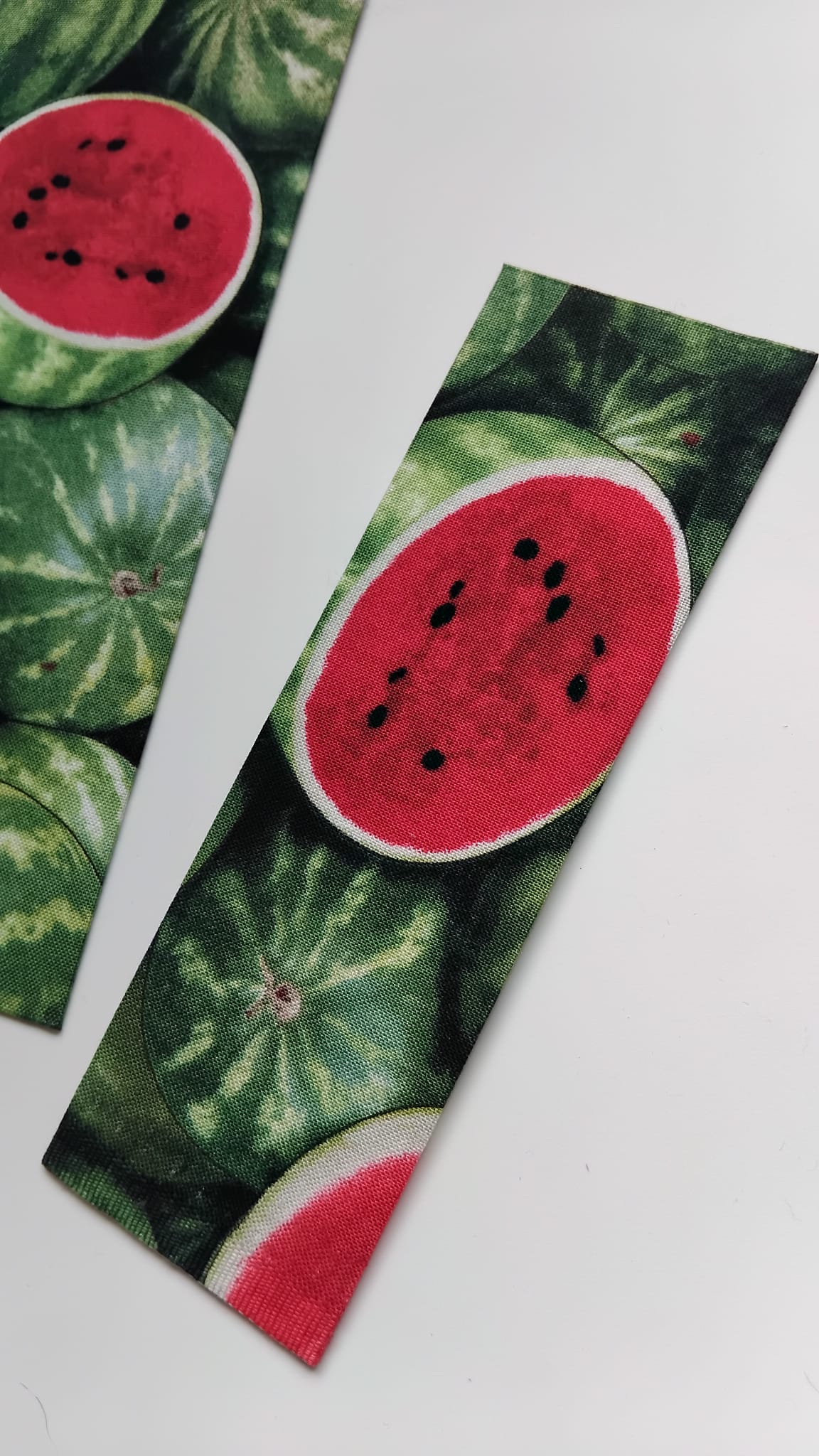 Watermelon Foodie Duo - Food Lovers - Food Lovers handmade fabric wrapped bookmark Food Lovers