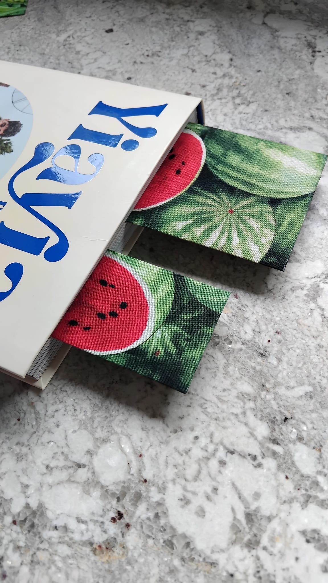 Watermelon Foodie Duo - Food Lovers - Food Lovers handmade fabric wrapped bookmark Food Lovers