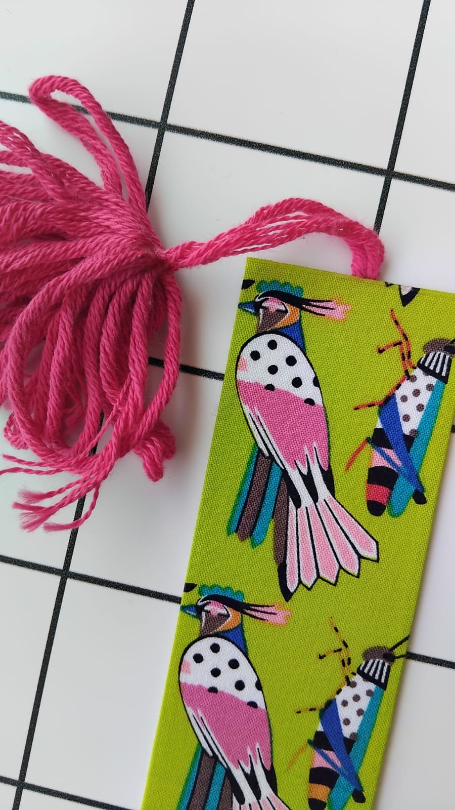Buy Alexander Henry Bird and Cricket fabric wrapped bookmark.