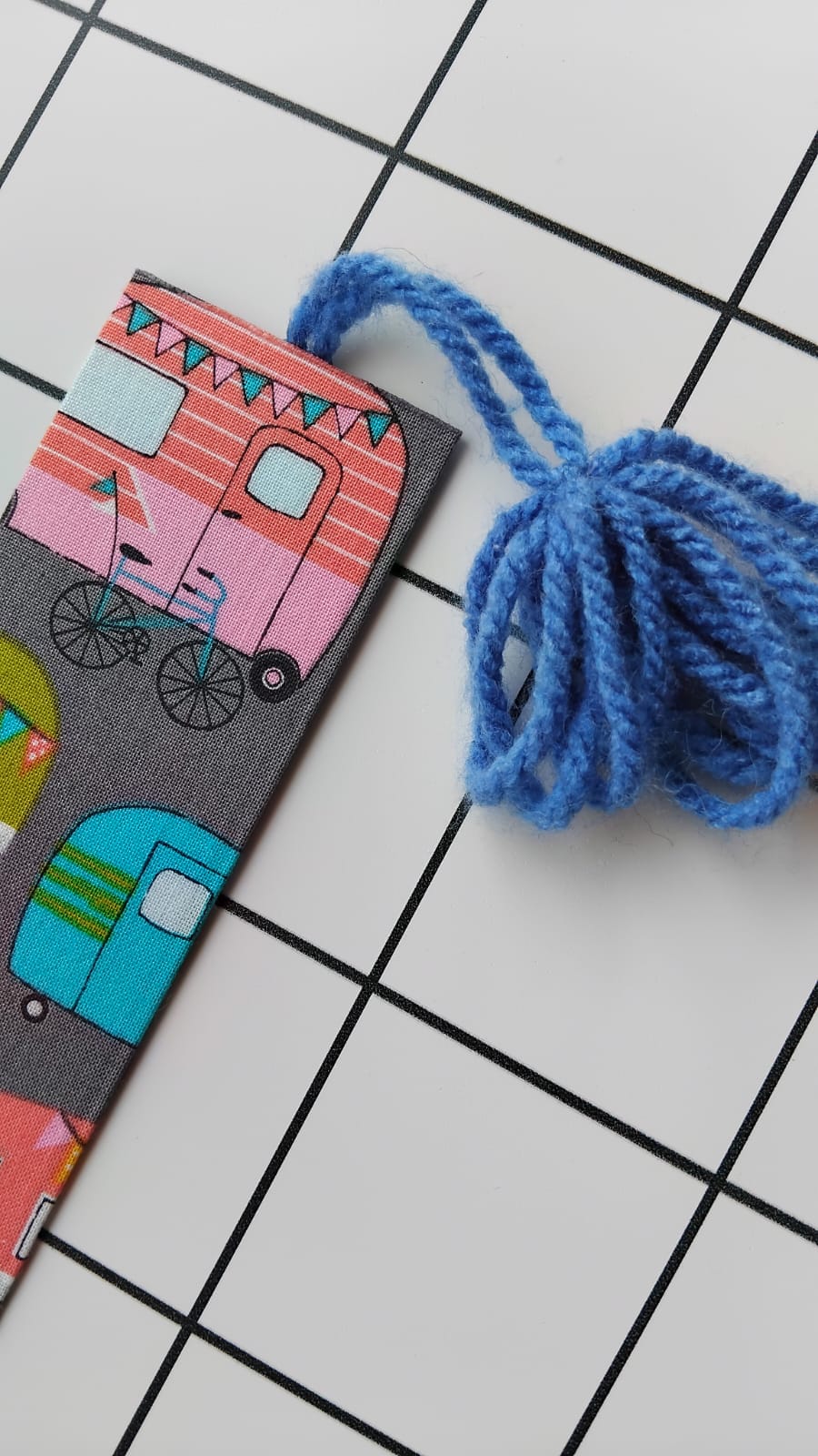 Buy Australiana Colorful Caravans fabric wrapped bookamark.