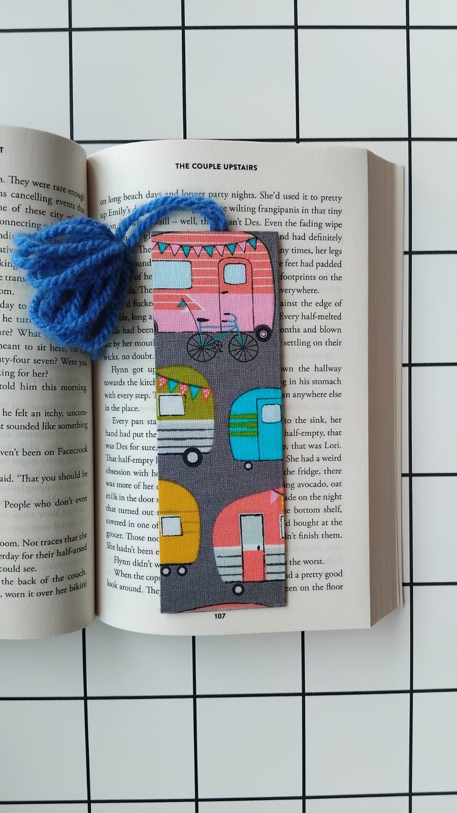 Buy Australiana Colorful Caravans fabric wrapped bookamark.