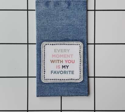 Purchase Every Moment Denim fabric wrapped bookmark.