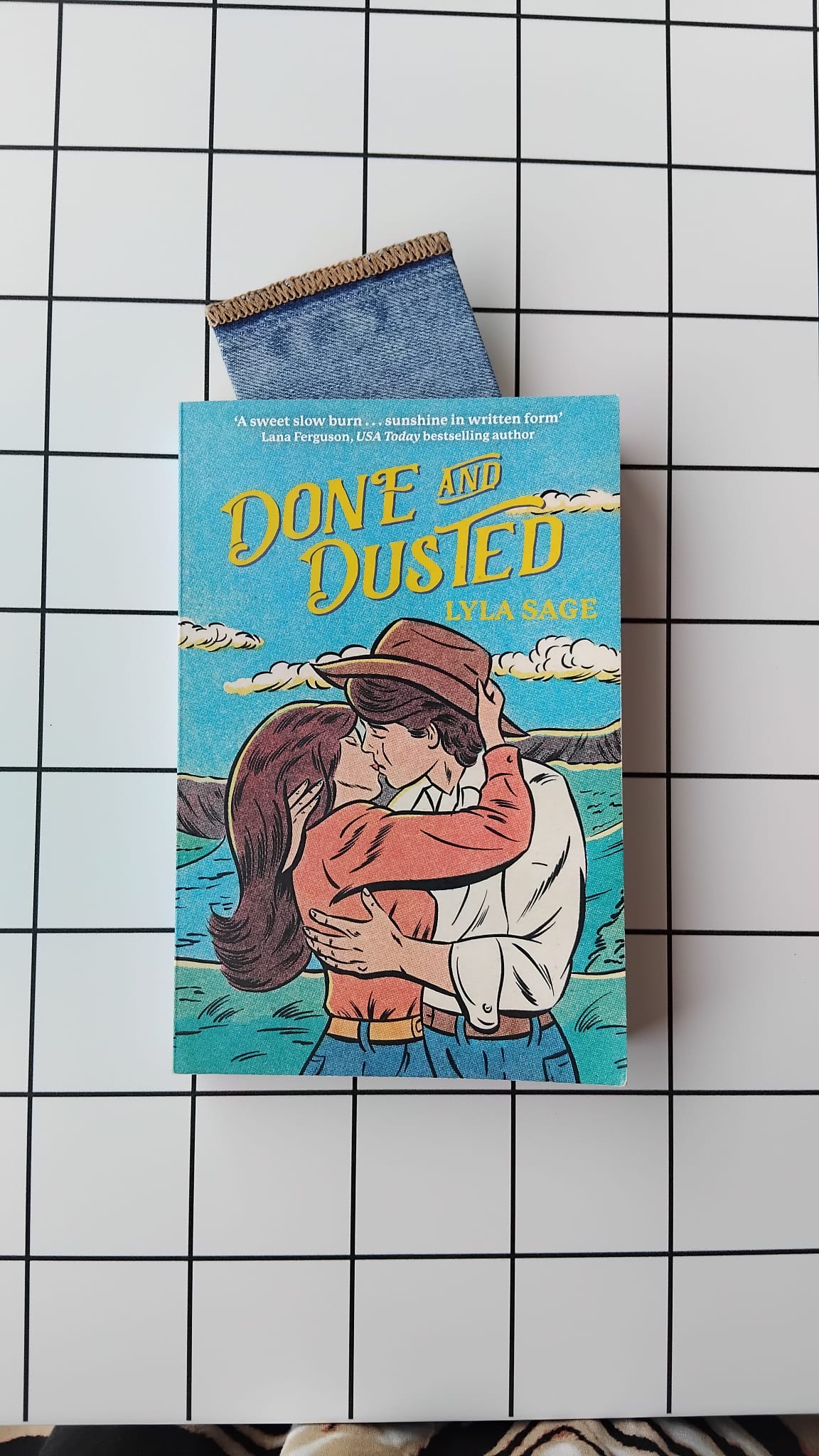 Purchase Every Moment Denim fabric wrapped bookmark.