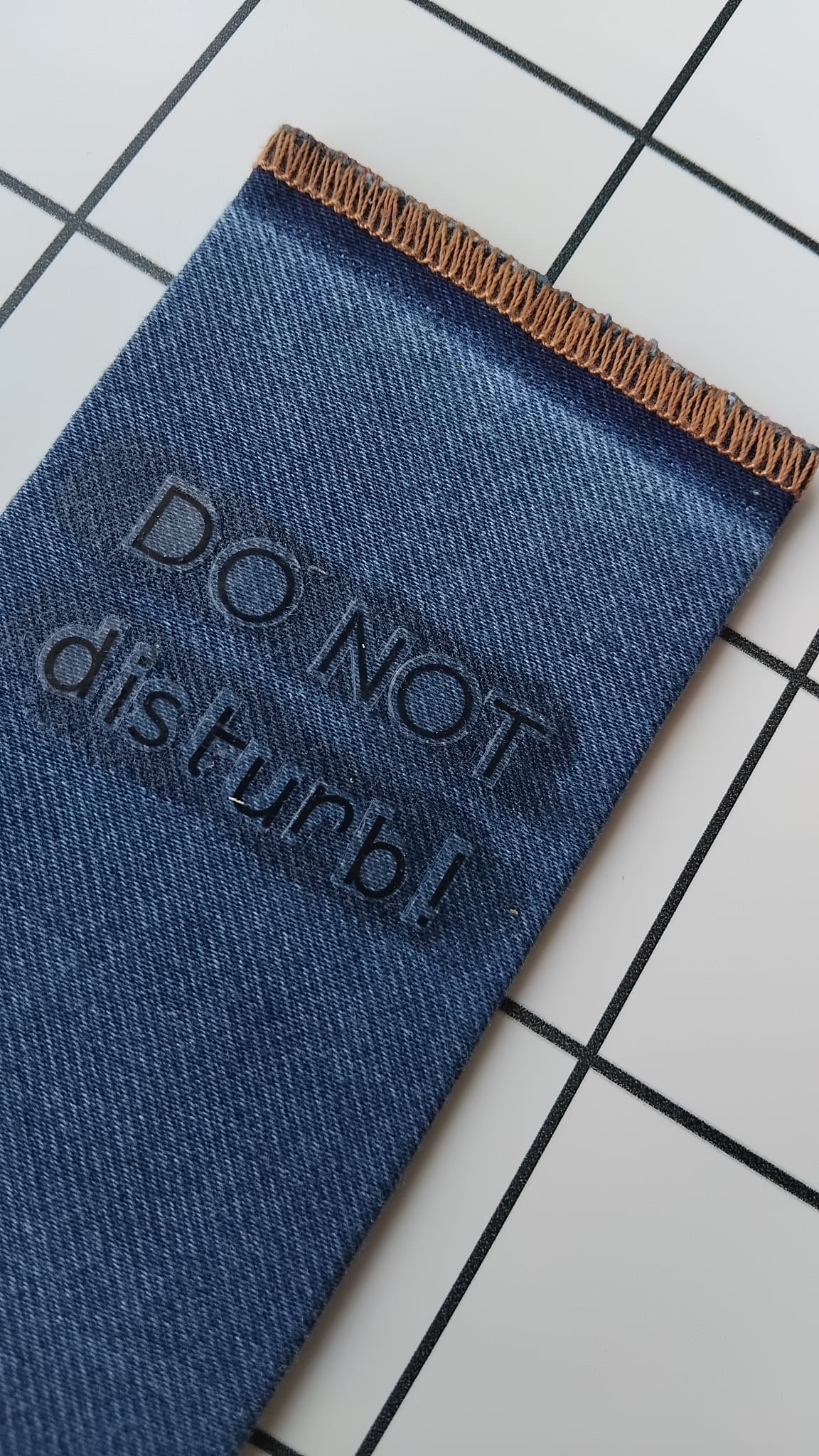 Purchase Do Not Distrub Denim fabricw wrapped bookmark.
