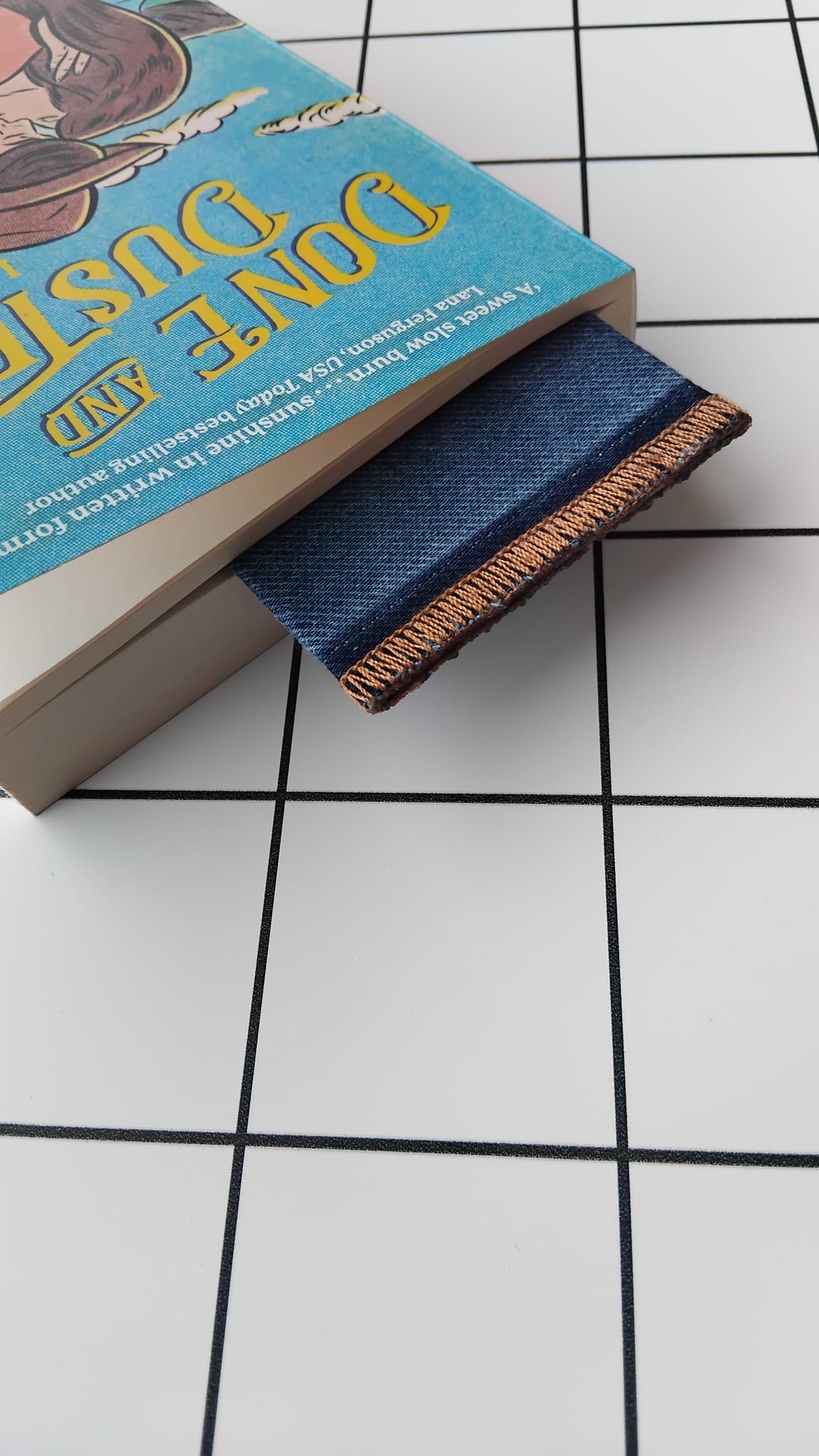 Purchase Do Not Distrub Denim fabricw wrapped bookmark.