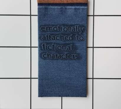 Buy Emotionally Attached Denim fabric wrapped bookmark.