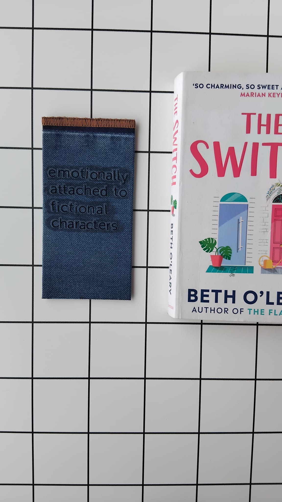 Buy Emotionally Attached Denim fabric wrapped bookmark.