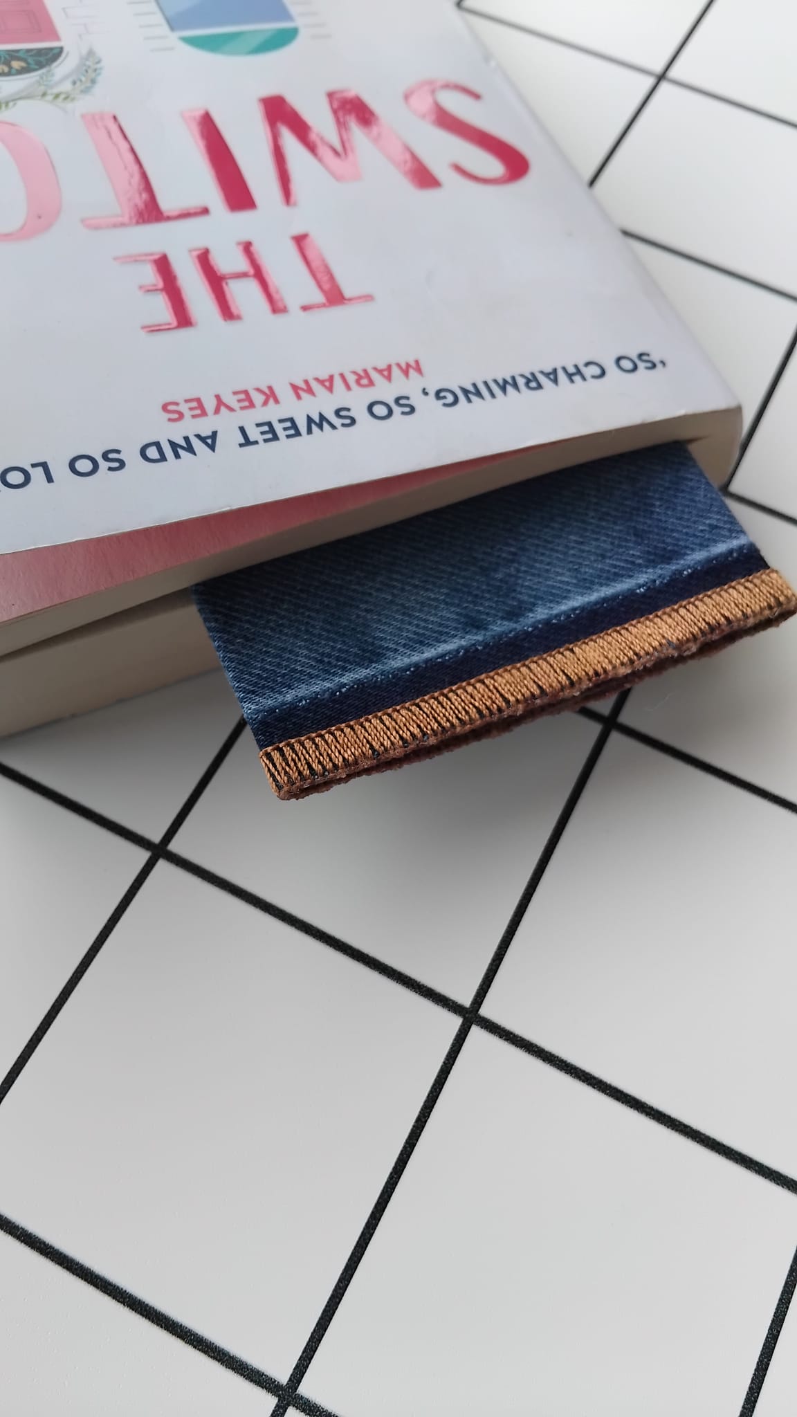Buy Emotionally Attached Denim fabric wrapped bookmark.