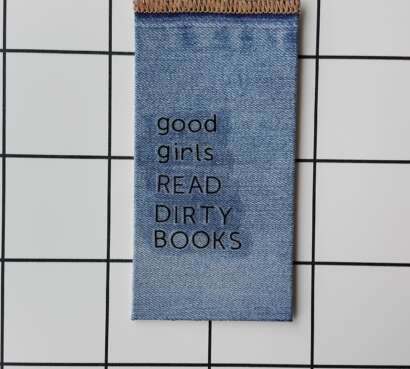 Buy Good Girls Denim fabric wrapped bookmark.