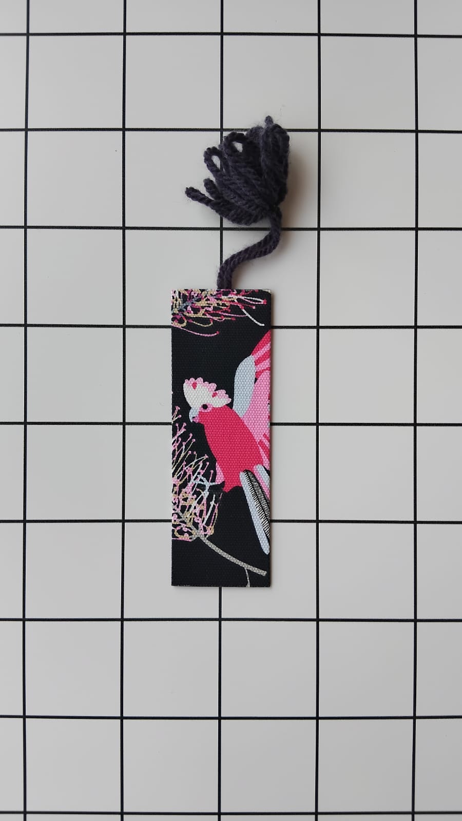 Buy Australiana Banksia and Galah fabric wrapped bookamark.