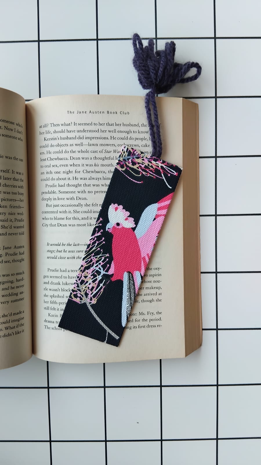 Buy Australiana Banksia and Galah fabric wrapped bookamark.