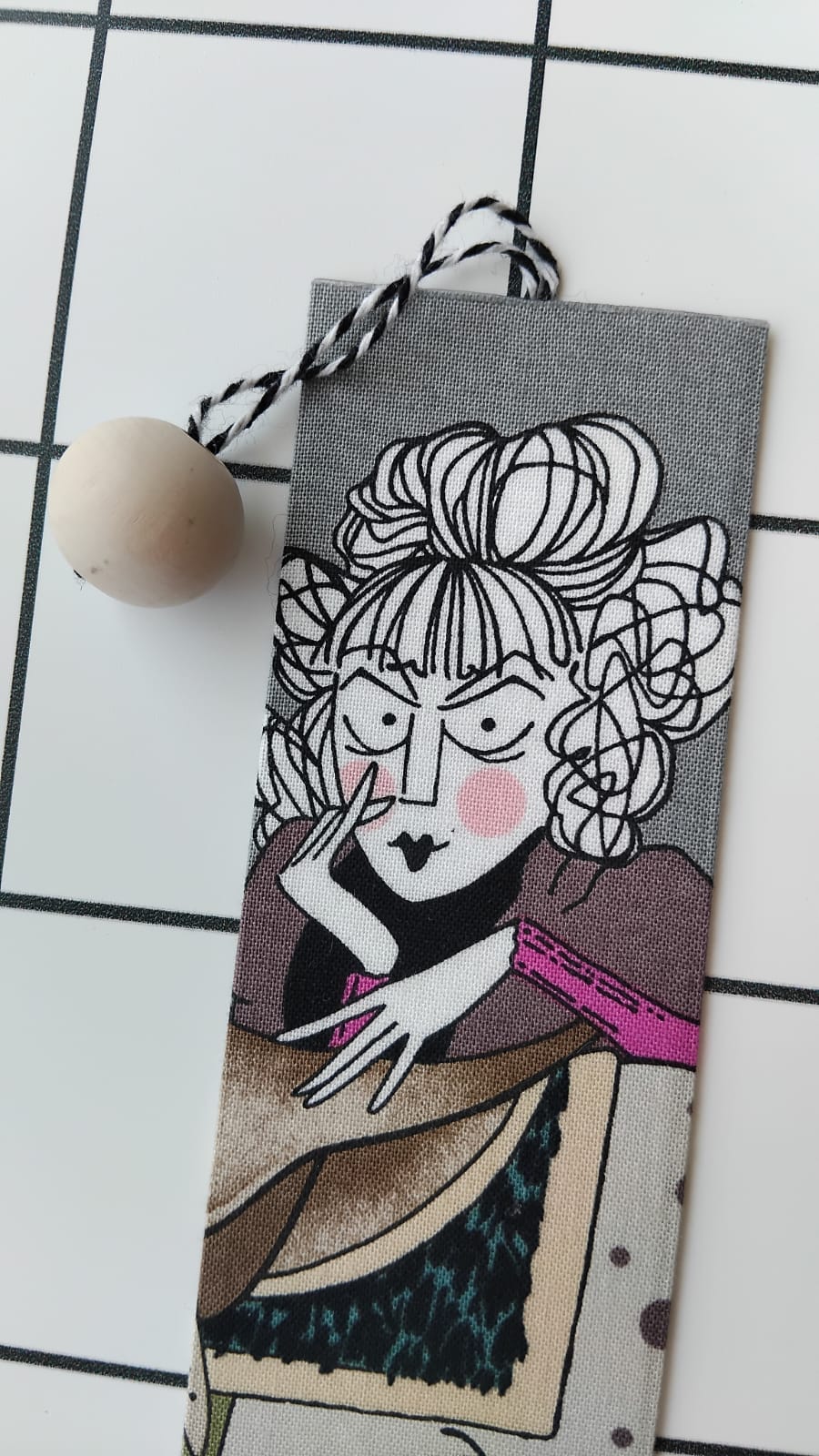Buy Alexander Henry Ghastly fabric wrapped bookmark.