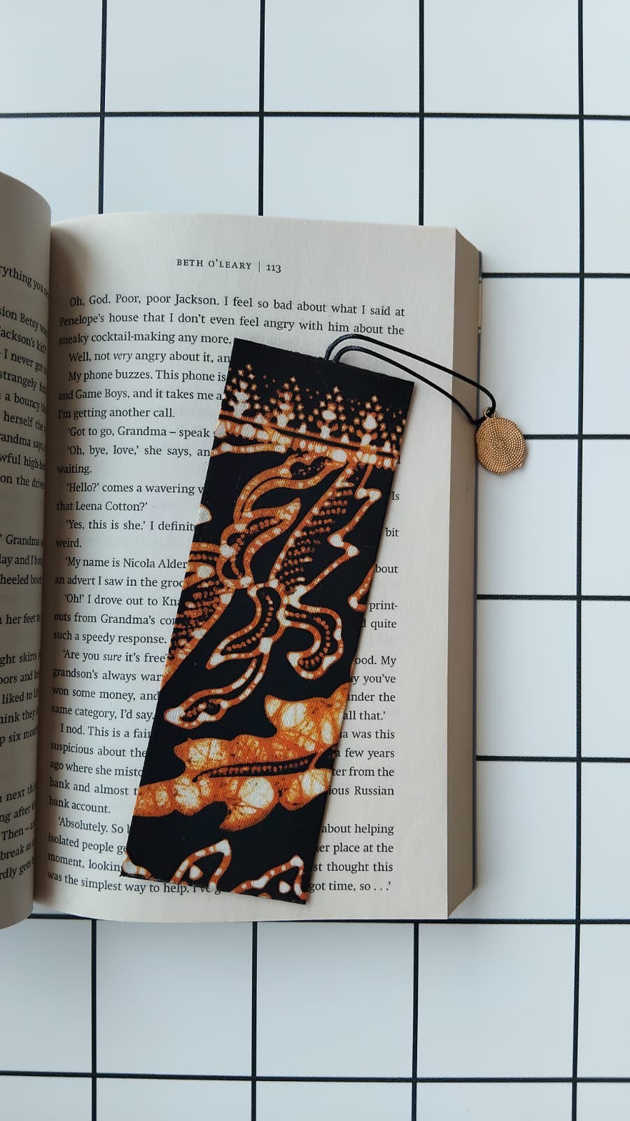 Buy Australiana Gold Pendant fabric wrapped bookmark.
