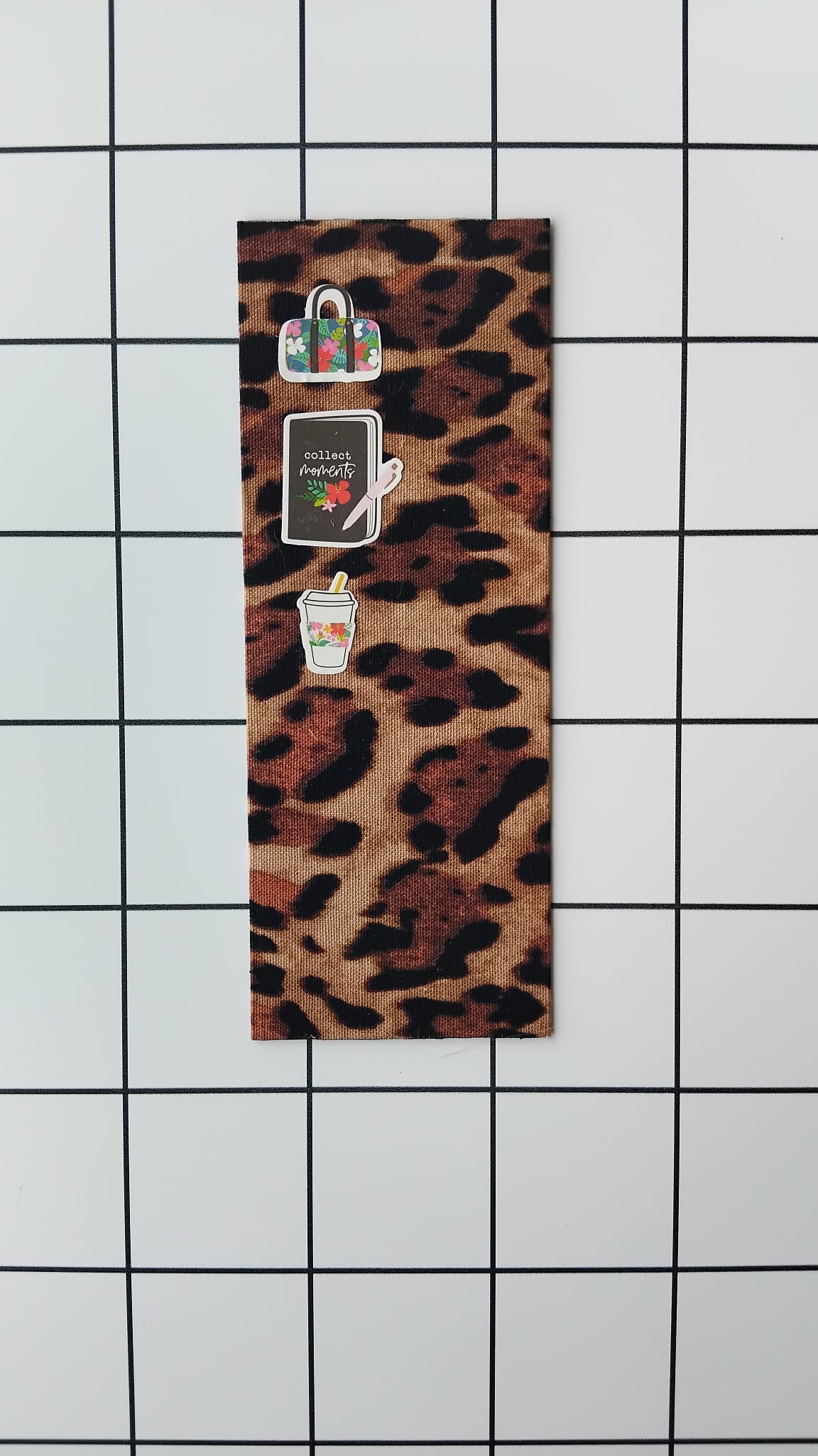 Buy Leopard Travel fabric wrapped bookmark.