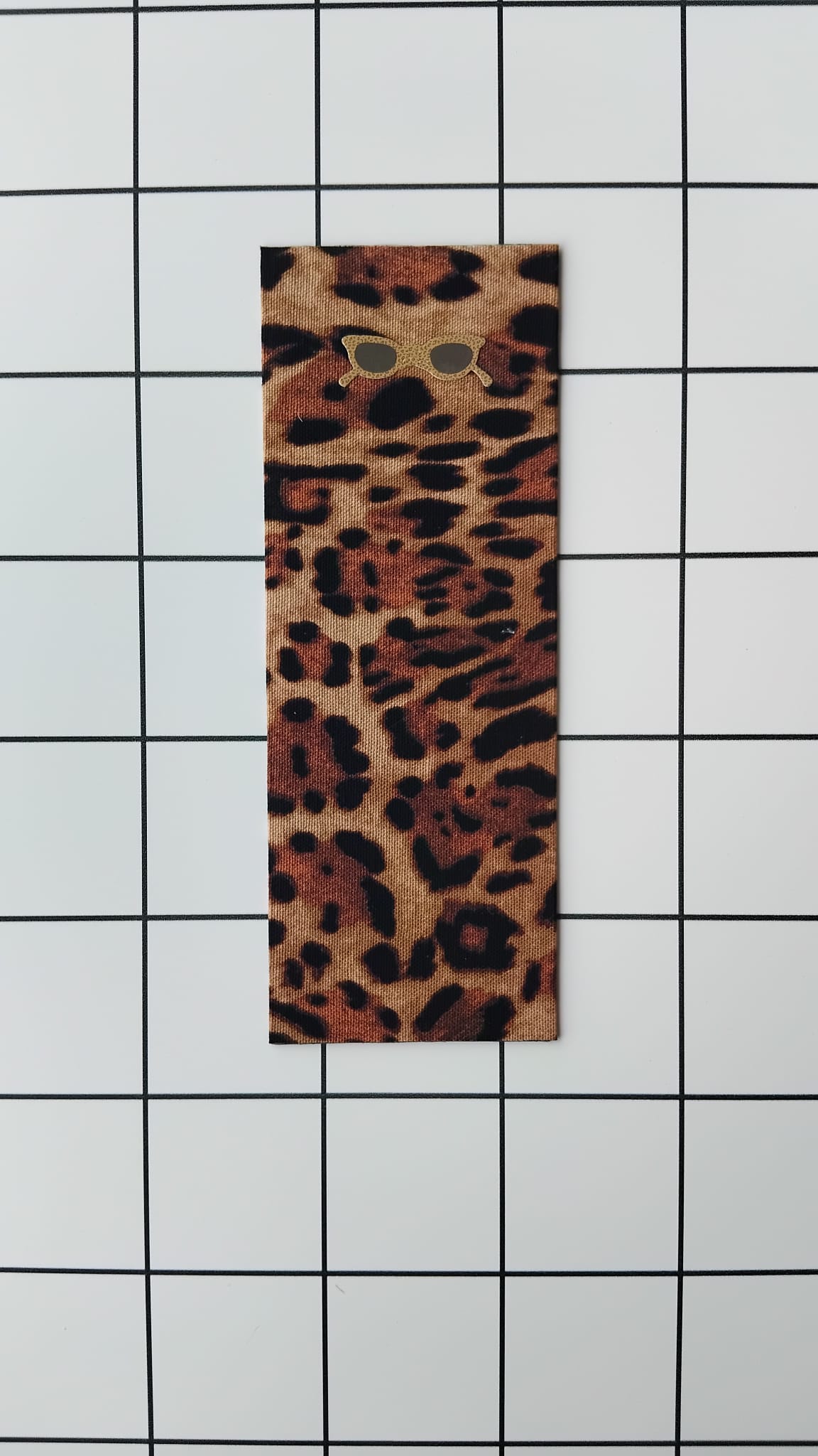 Buy Leopard Sunnies fabric wrapped bookmark.