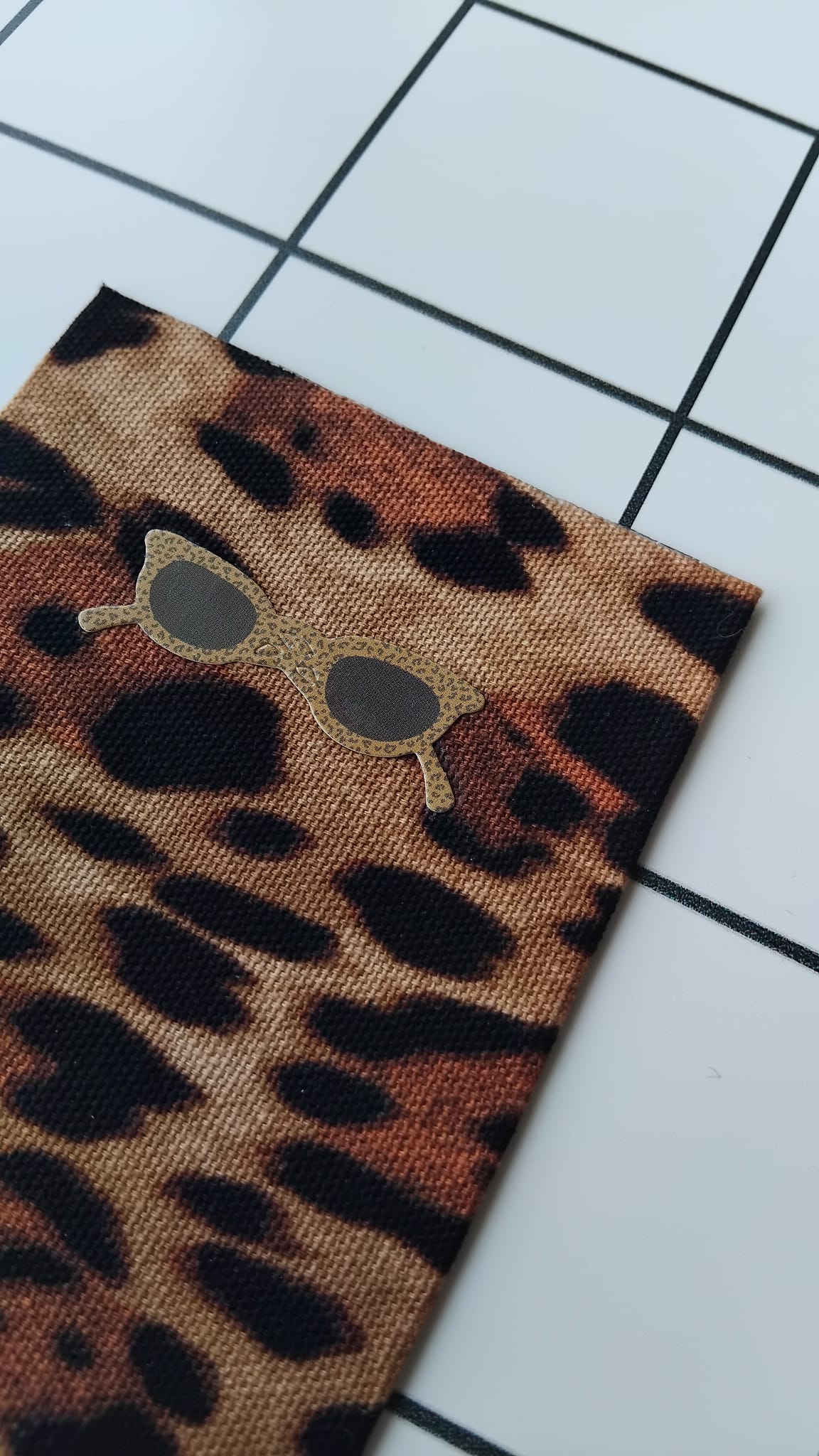 Buy Leopard Sunnies fabric wrapped bookmark.