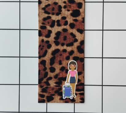 Buy Leopard Traveller fabric wrapped bookmark.