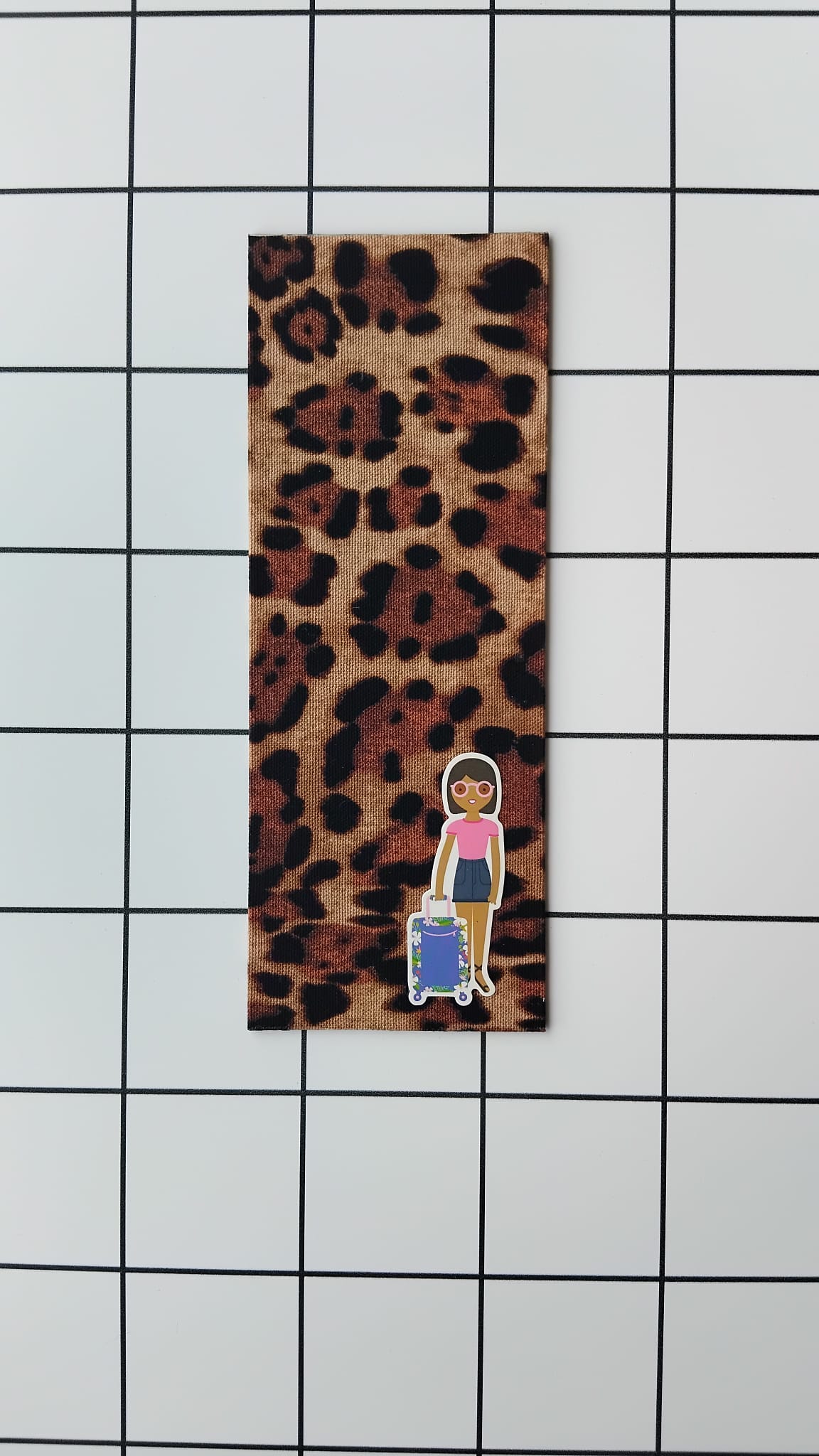 Buy Leopard Traveller fabric wrapped bookmark.