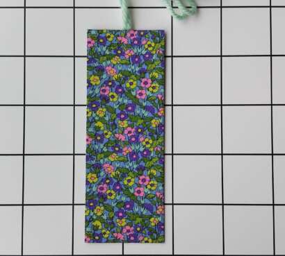 Buy Liberty Pastel Flowers fabric wrapped bookmark.