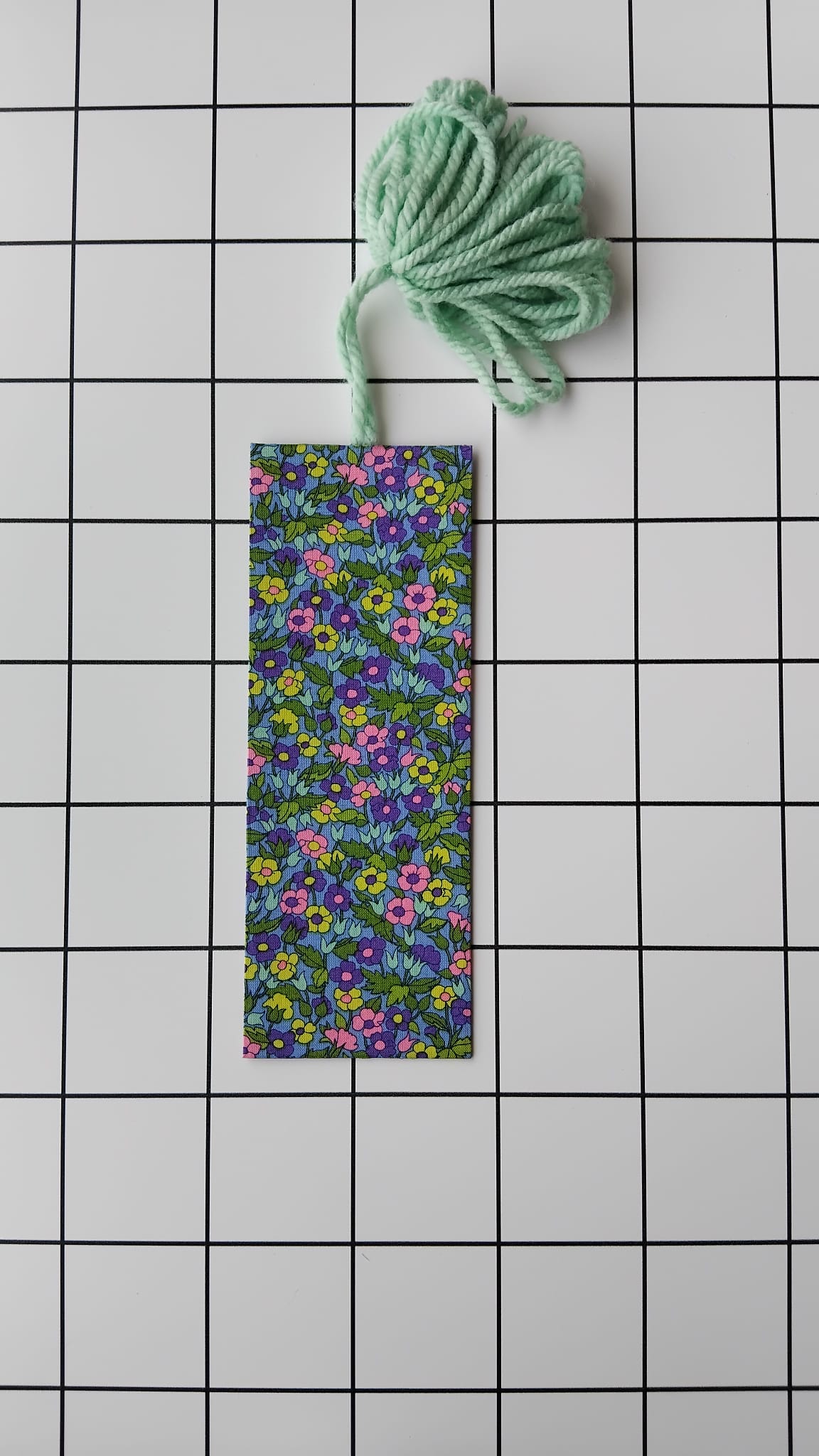Buy Liberty Pastel Flowers fabric wrapped bookmark.