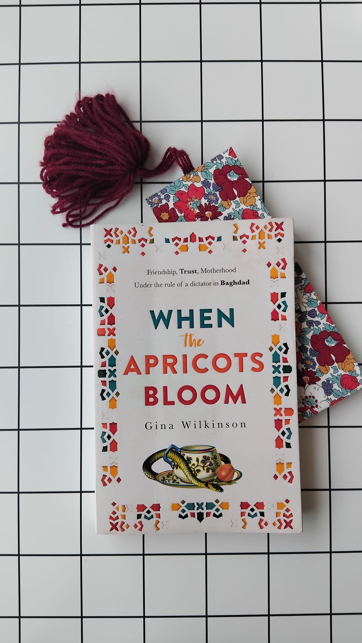 Buy Liberty Red Flowers fabric wrapped bookmark.