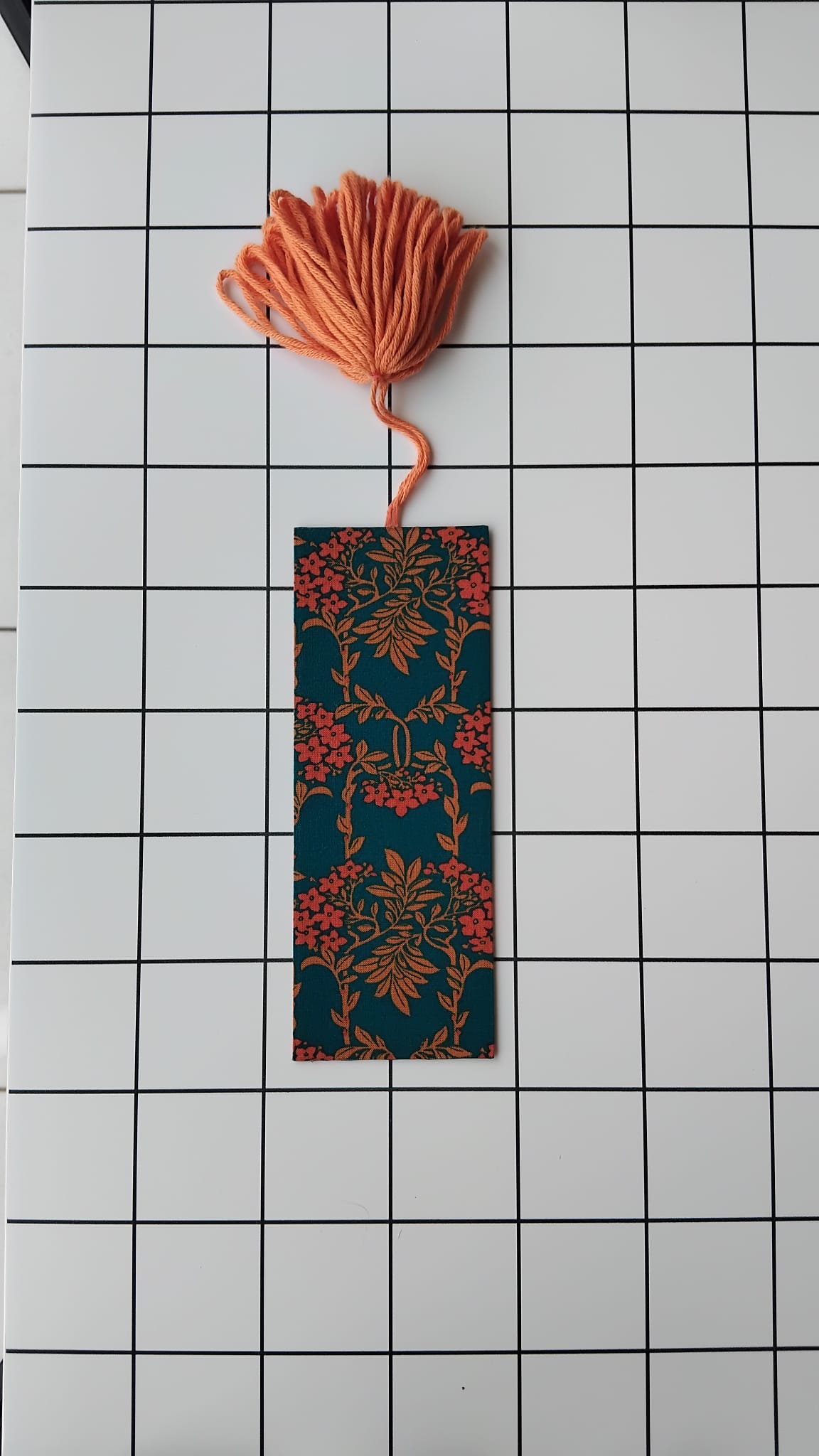 Buy Liberty Red Blooms fabric wrapped bookmark.