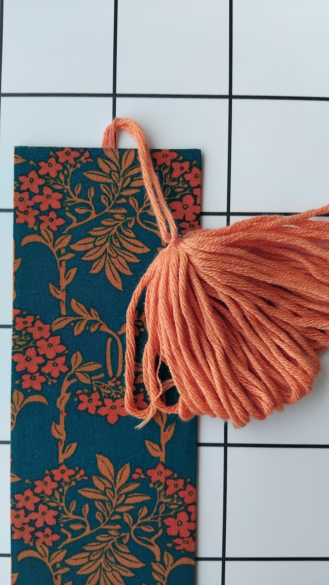 Buy Liberty Red Blooms fabric wrapped bookmark.