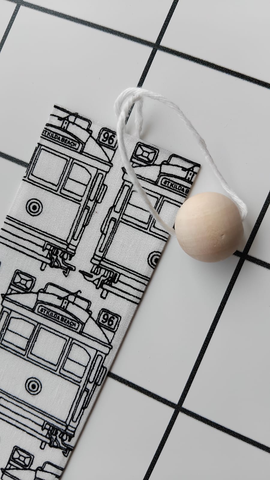 Buy Melbourne Tram fabric wrapped bookmark.