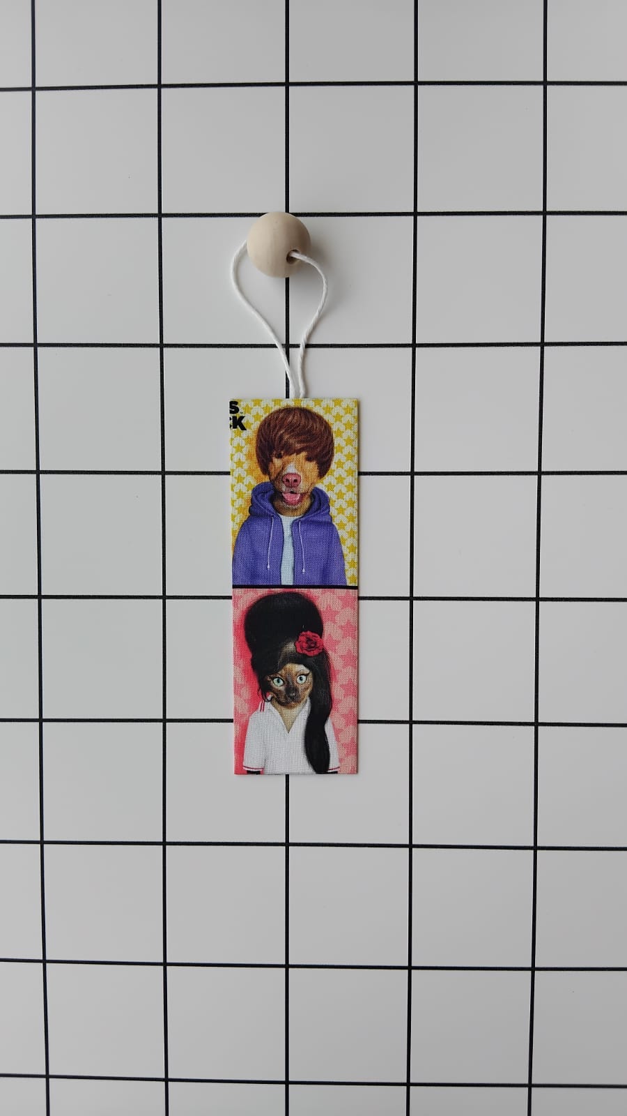 Buy Alexander Henry Pet Rock Stars fabric wrapped bookmark.
