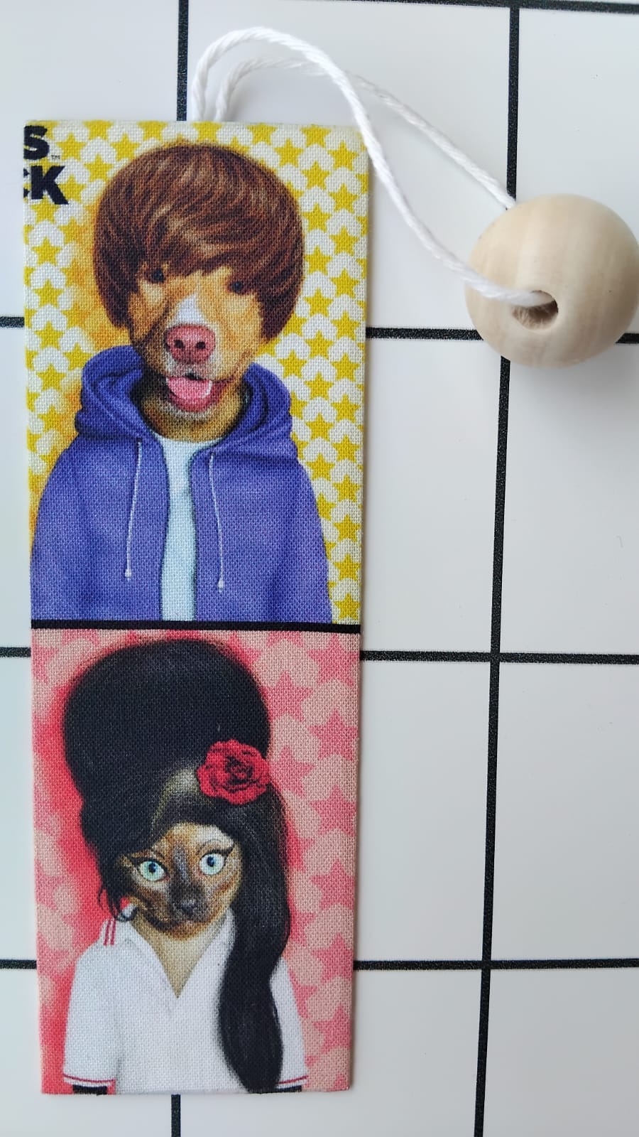 Buy Alexander Henry Pet Rock Stars fabric wrapped bookmark.