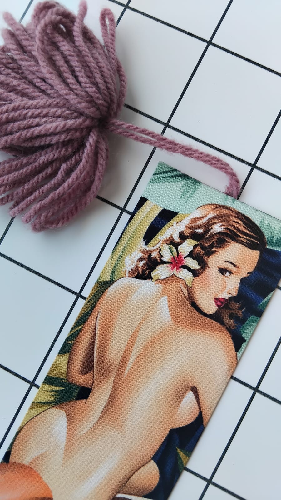 Buy Alexander Henry Pin-up Girl fabric wrapped bookmark.