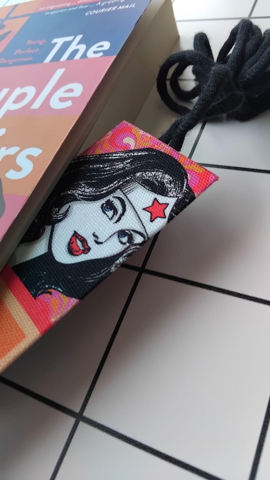 Buy Wonder Woman fabric wrapped bookmark.