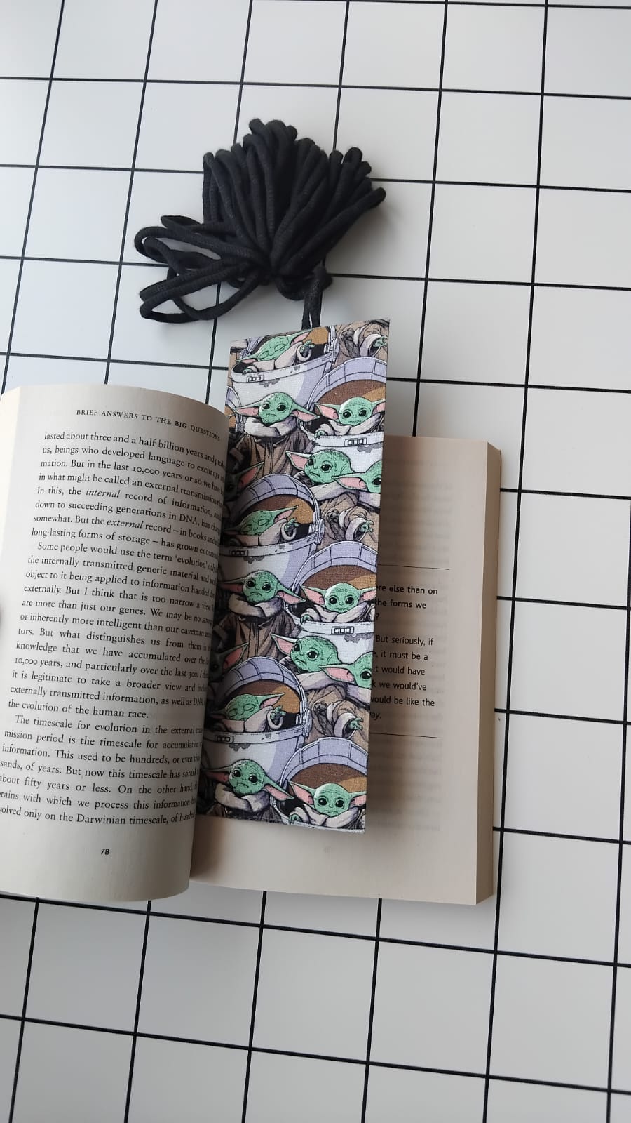 Buy Baby Yoda fabric wrapped bookmark.
