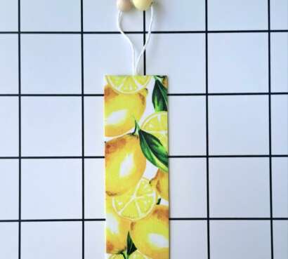 Buy Lemons fabric wrapped bookmark.