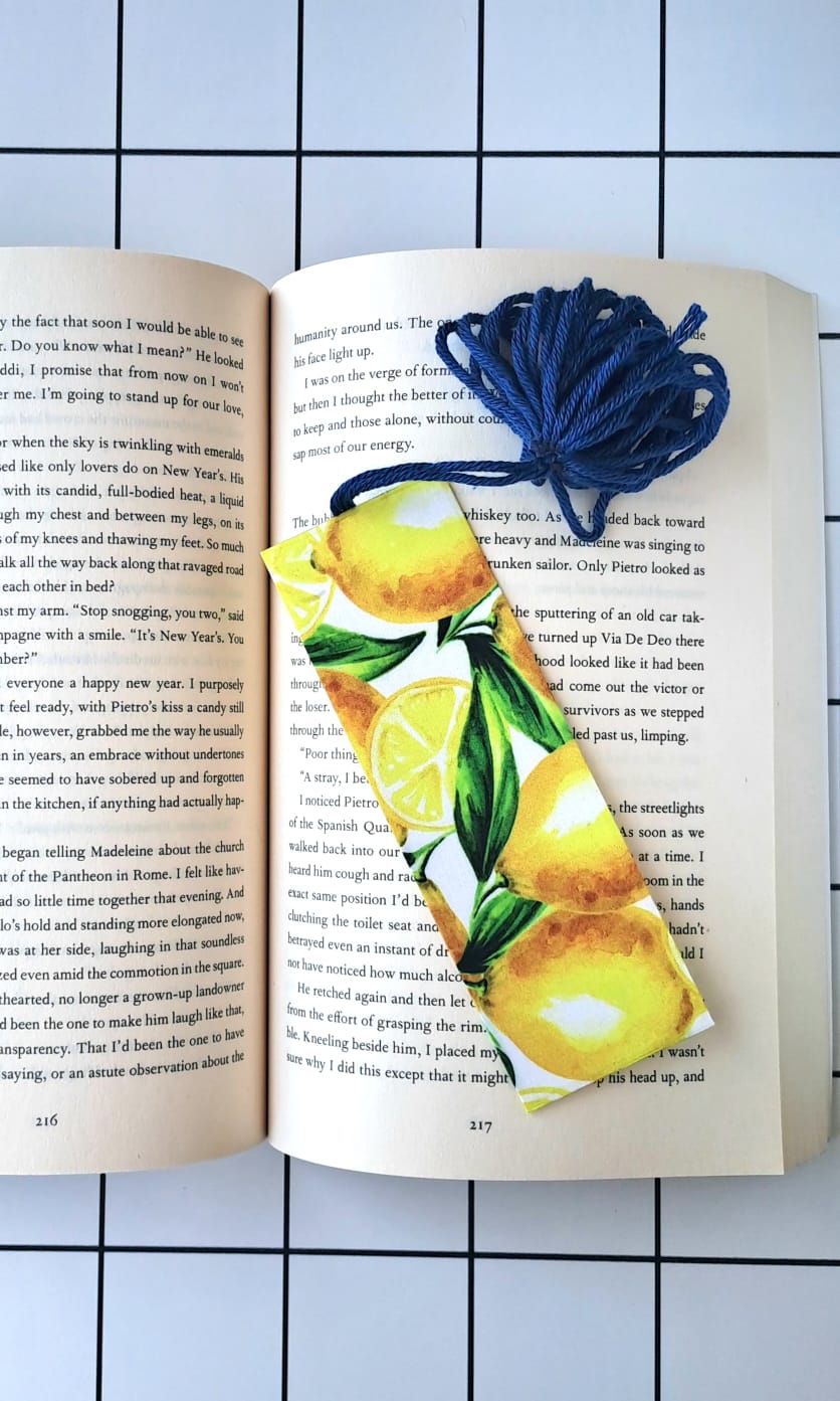 Buy Lemons fabric wrapped bookmark.