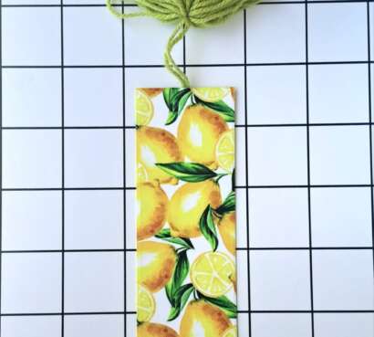 Buy Lemons fabric wrapped bookmark.