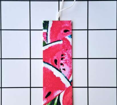 Buy Watermelons fabric wrapped bookmark.