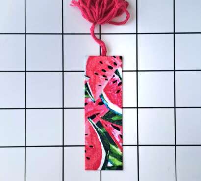 Buy Watermelons fabric wrapped bookmark.