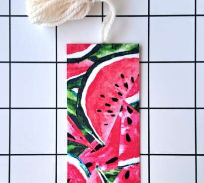 Buy Watermelons fabric wrapped bookmark.