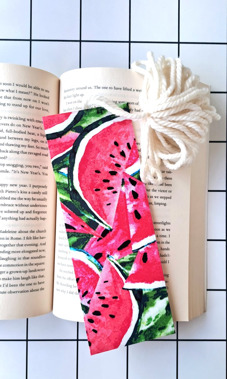 Buy Watermelons fabric wrapped bookmark.